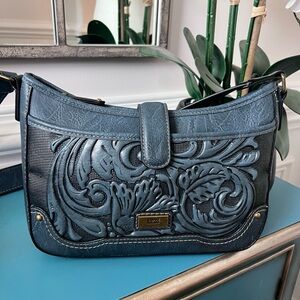 BOC Teal Embossed Crossbody Bag
